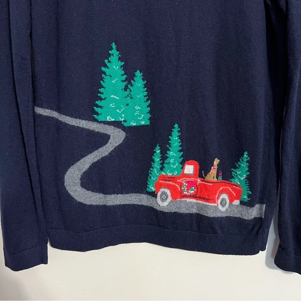 Talbots Novelty Holiday Christmas Cowl Neck Wool Blend Sweater size medium